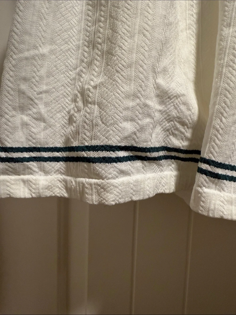 White Pleated Skort with Green Trim - Women